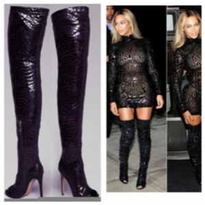BEBE Thigh High Peep Toe Beyonce Boots